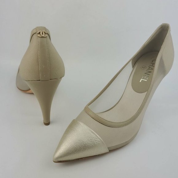 Chanel Metallic Mesh Leather Pump CHANEL - Picture 4 of 13
